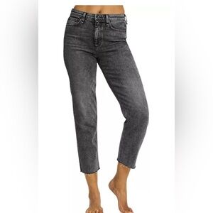 rag & bone Nina High-Rise Ankle Slim Straight Jeans in Black Sage - Size 31